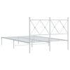 vidaXL Estrutura de cama com cabeceira 120x190 cm metal branco