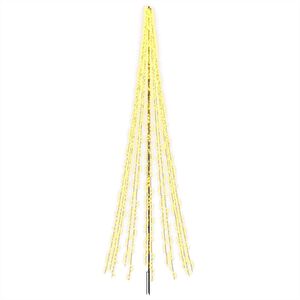 vidaXL &Aacute;rvore de Natal LED 485 cm 3000 LED Branco quente A&ccedil;o Preto
