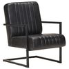 vidaXL Poltrona cantilever couro genu&iacute;no preto