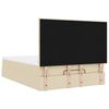 vidaXL Estrutura de cama otomana com colch&atilde;o tecido creme 140x200cm