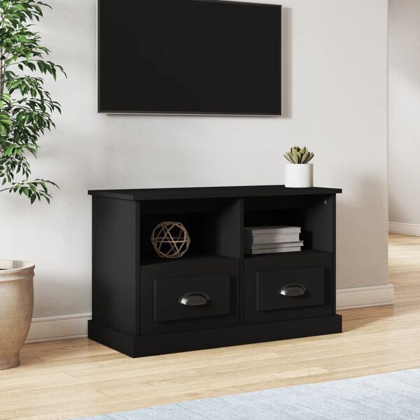 vidaXL M&oacute;vel p/ TV 80x35x50 cm derivados de madeira preto
