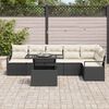 vidaXL Conjunto de Sof&aacute; de Jardim 7 pcs Preto Rattan Sint&eacute;tico