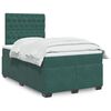 vidaXL Cama boxspring com colchão 120x200 cm veludo verde-escuro
