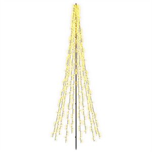vidaXL &Aacute;rvore de Natal LED 285 cm 1550 LED Branco quente A&ccedil;o Preto