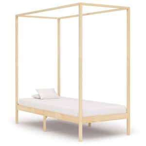 vidaXL Estrutura de cama com toldo 100x200 cm pinho maci&ccedil;o