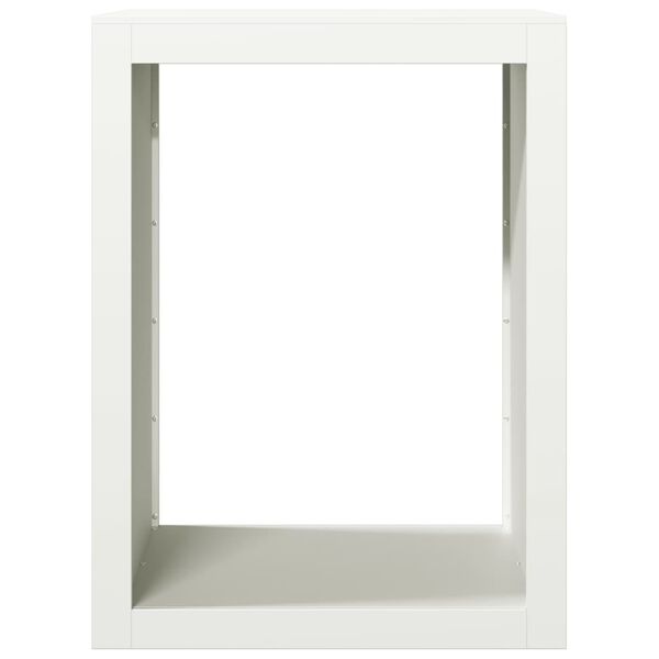 vidaXL Suporte para lenha 60x40x80 cm a&ccedil;o branco