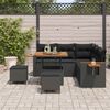 vidaXL Conjunto de Sof&aacute; de Jardim com almofada Preto Rattan Sint&eacute;tico