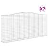 vidaXL Cestos gabi&atilde;o arqueados 7pcs 400x50x180/200cm ferro galvanizado
