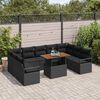 vidaXL Conjunto de Sof&aacute; de Jardim 10 pcs Preto Rattan Sint&eacute;tico
