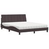 vidaXL Cama com colch&atilde;o Hanko 160x200 cm tecido castanho-escuro