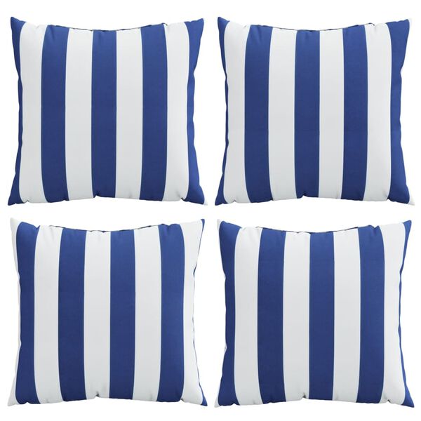 vidaXL Almofadas decorativas 4pcs 60x60 cm tecido riscas azul/branco