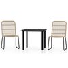 vidaXL 3 pcs conjunto de jantar para jardim cor de carvalho