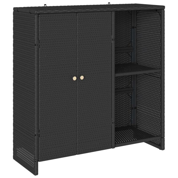 vidaXL Armário de arrumação com porta Preto 100 x 36 x 102 cm Vime