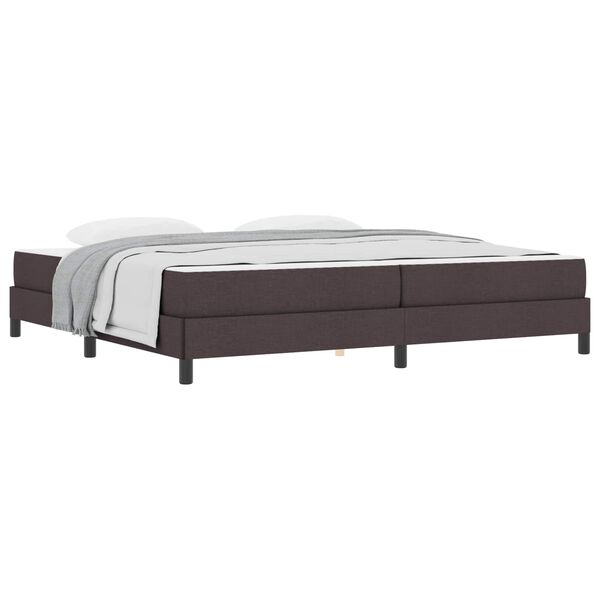 vidaXL Cama Box com colch&atilde;o Marrom Escuro 200 x 200 cm tecido