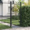 vidaXL Port&atilde;o de cerca BOXTEL Porta &uacute;nica com topo arqueado em a&ccedil;o 1x2 m preto
