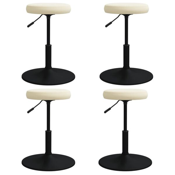 vidaXL Cadeiras de jantar 4 pcs veludo cor creme