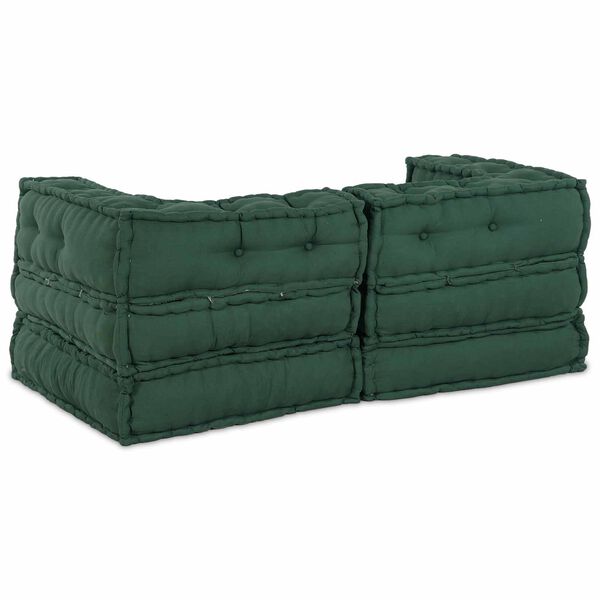 vidaXL Sofá Modular 2 pcs Verde 140 x 70 x 56 cm tecido