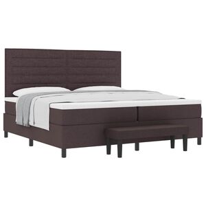 vidaXL Cama Box com colch&atilde;o Marrom Escuro 200 x 200 cm tecido