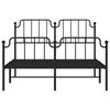 vidaXL Estrutura de cama com cabeceira e p&eacute;s 135x190 cm metal preto