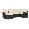 vidaXL 6 pcs conjunto sof&aacute;s de jardim c/ almofad&otilde;es vime PE preto