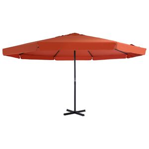 vidaXL Guarda-sol de exterior c/ poste alum&iacute;nio 500 cm terracota