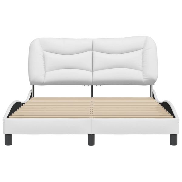 vidaXL Estrutura de cama sem colch&atilde;o Hvar 120x200 cm couro artificial branco