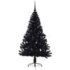 vidaXL &Aacute;rvore de Natal Artificial Pr&eacute;-iluminada Preto 150 cm PVC