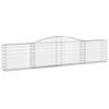 vidaXL Cestos gabião arqueados 9 pcs 400x30x80/100cm ferro galvanizado