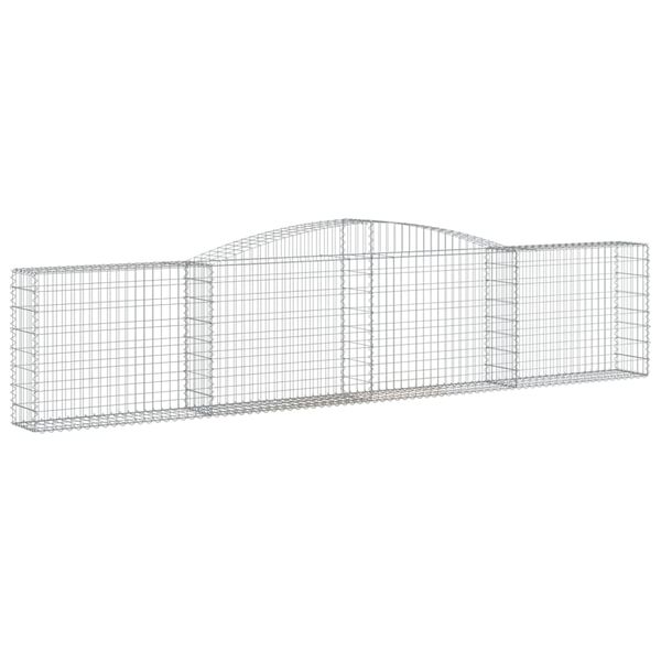 vidaXL Cestos gabião arqueados 9 pcs 400x30x80/100cm ferro galvanizado