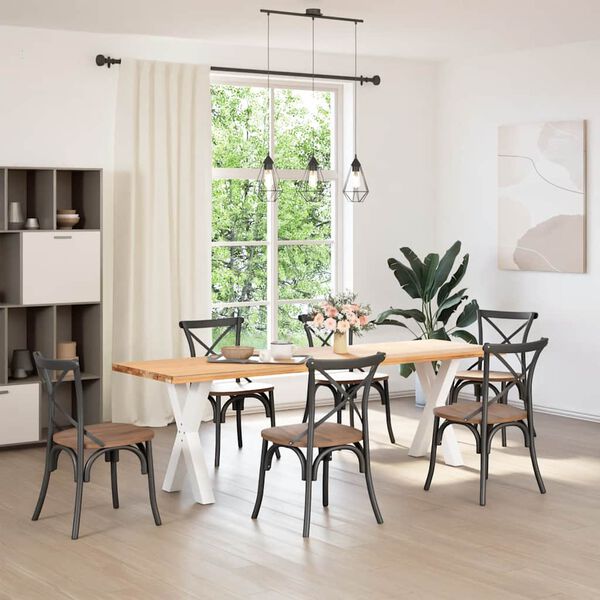 vidaXL P&eacute;s para mesa de jantar em formato de X, 2 pe&ccedil;as, branco, 50x(72-73) cm, a&ccedil;o