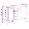 vidaXL Aparador SENJA aspeto de vime 112x40x80 cm pinho maciço branco