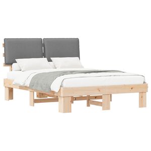 vidaXL Estrutura de Cama com Cabeceira Estofada Cinzento-claro