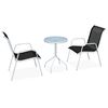 vidaXL Conjunto bistr&ocirc; a&ccedil;o + textilene 50x71 cm preto
