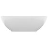 vidaXL Lavatório luxuoso formato oval 40x33 cm cerâmica branco mate