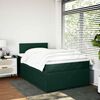 vidaXL Cama boxspring com colch&atilde;o 120x190 cm veludo verde-escuro