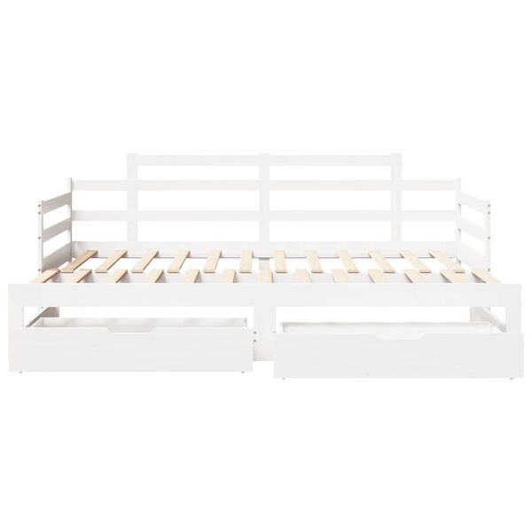 vidaXL Sofá-cama com gavetão e gavetas sem colchão 80x200 cm branco