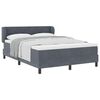 vidaXL Cama Box com colch&atilde;o Cinzento escuro 140 x 200 cm Veludo