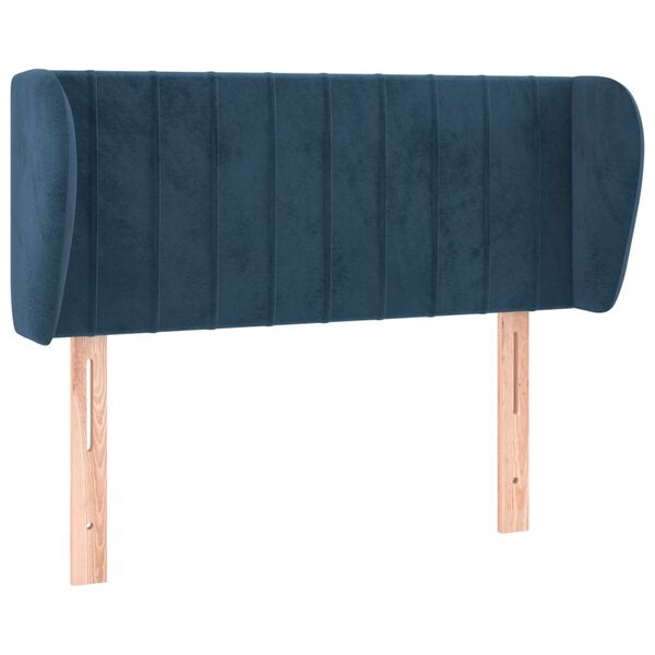 vidaXL Cabeceira de cama c/ abas veludo 83x23x78/88cm azul-escuro