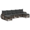 vidaXL Conjunto de Sof&aacute; de Jardim 7 pcs Cinza e Cinza Escuro vime PE