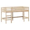 vidaXL Cama alta c/ escada e telhado 90x190 cm pinho maciço