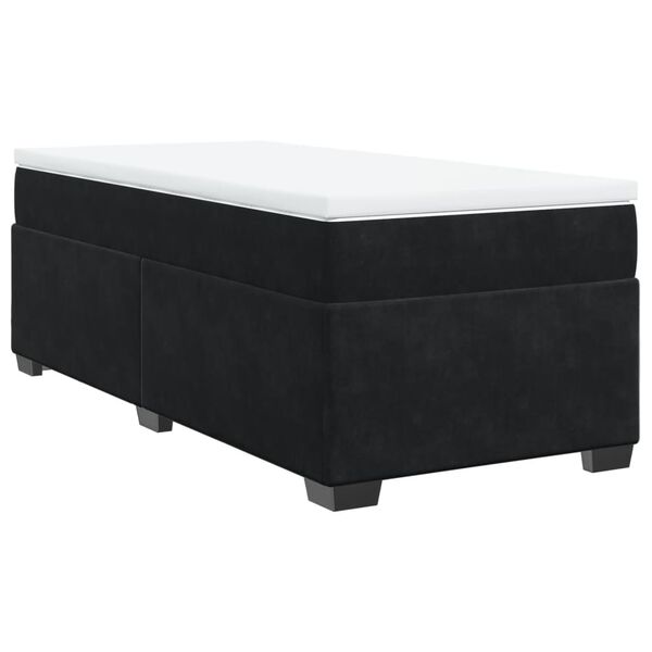 vidaXL Cama com molas/colch&atilde;o 90x190 cm veludo preto