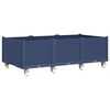 vidaXL Vaso/floreira de jardim com rodas 150x80x54 cm PP cinzento azul