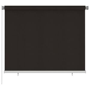vidaXL Estore de rolo para exterior 185 cm (L) x 140 cm (A) castanho HDPE