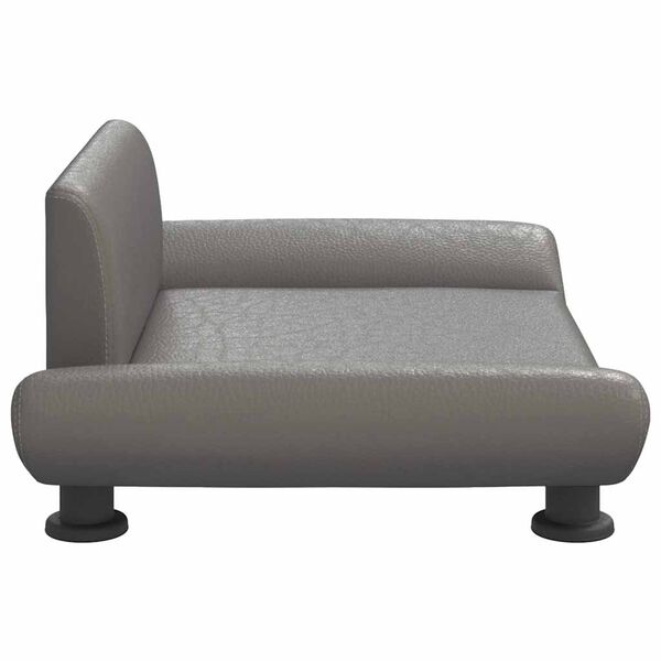 vidaXL Cama para c&atilde;es 70x45x28 cm couro artificial cinzento