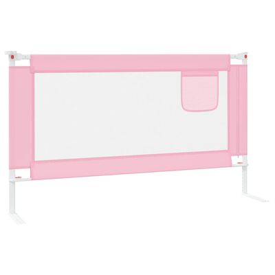 vidaXL Barra de segurança p/ cama infantil tecido 140x25 cm rosa