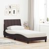 vidaXL Cama com colch&atilde;o Hanko 90x190 cm tecido castanho-escuro
