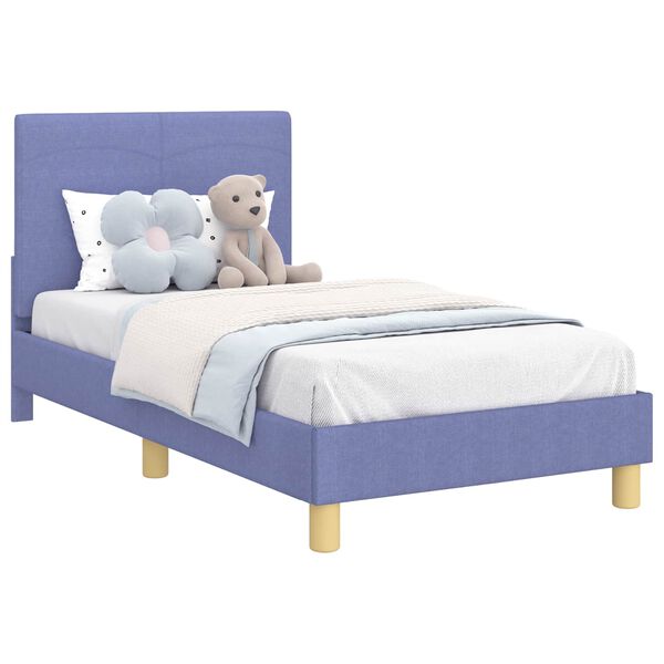 vidaXL Estrutura de Cama Infantil com Cabeceira Azul Jeans 80 x 160 cm