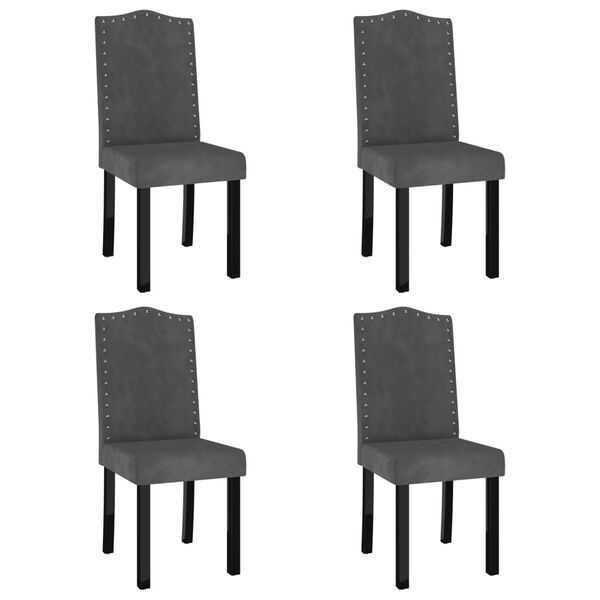 vidaXL Cadeiras de jantar 4 pcs veludo cinzento-escuro