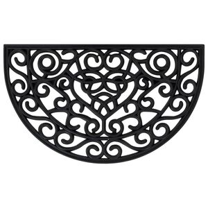 vidaXL Tapete de porta semicircular 45x75 cm borracha