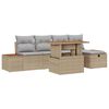 vidaXL Conjunto de Sof&aacute; de Jardim 6 unid. Bege vime PE